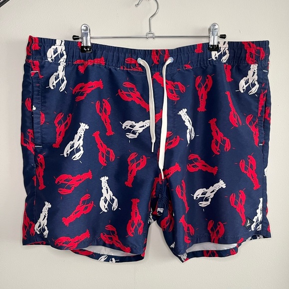 Men’s Sperry Red White And Blue Lobster Swim Shorts Trunks Beach Pool Summer XL - Picture 1 of 8